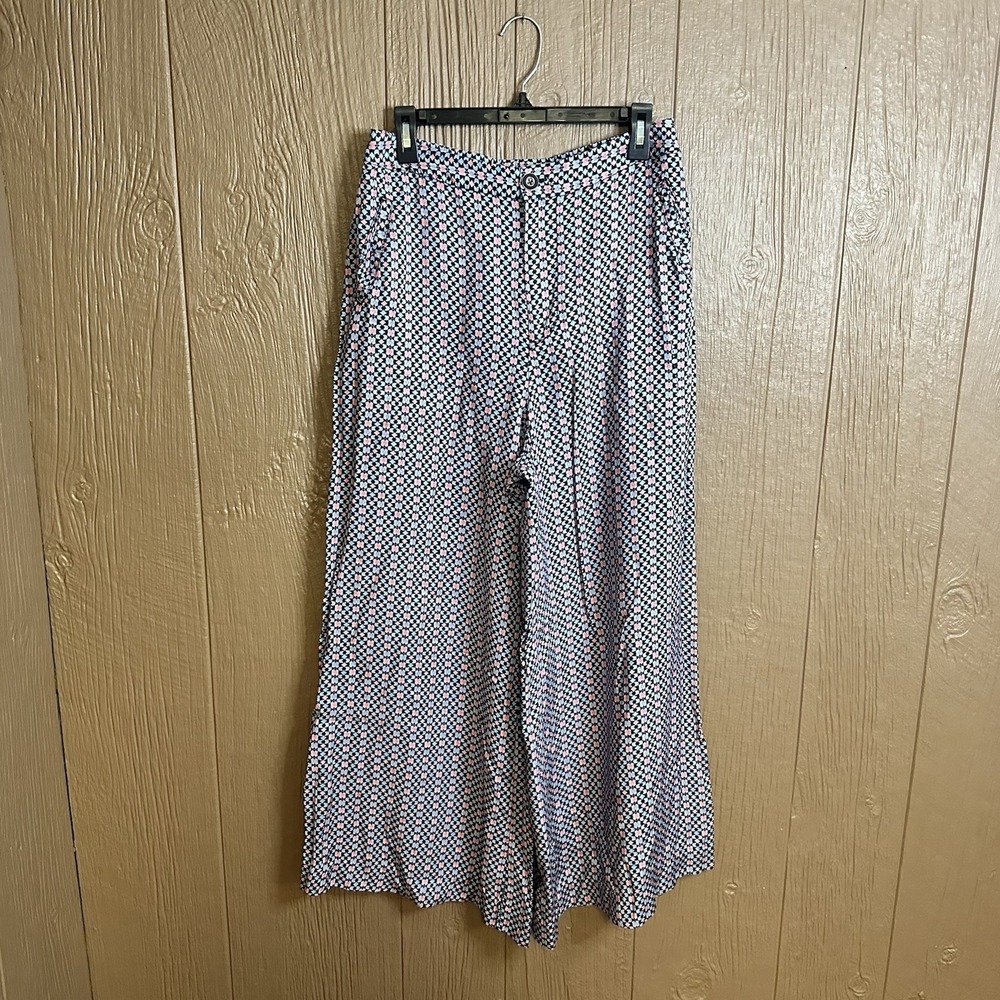 Maeve Anthropologie Wide Leg Pants, Women Sz 10, Patterned High Waist, EUC - Picture 2 of 9